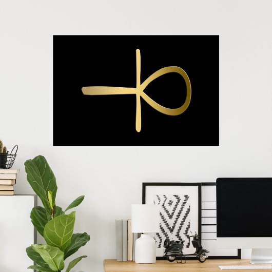 Ankh cross Egyptisch symbool Poster (Thuiskantoor)