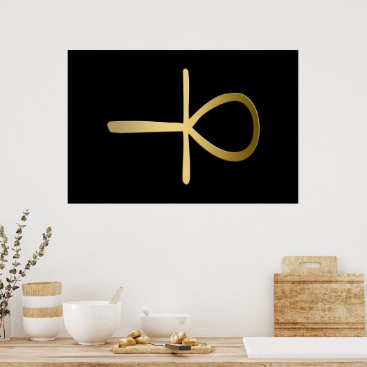 Ankh cross Egyptisch symbool Poster (Keuken)