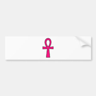 Ankh Egyptian Hieroglyphic Cross Key Life Pink Bumpersticker