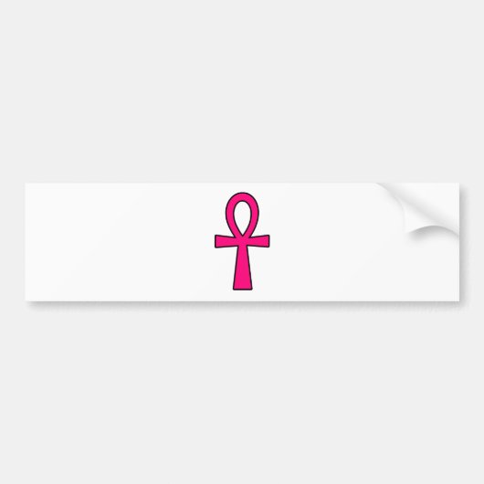 Ankh Egyptian Hieroglyphic Cross Key Life Pink Bumpersticker (Voorkant)