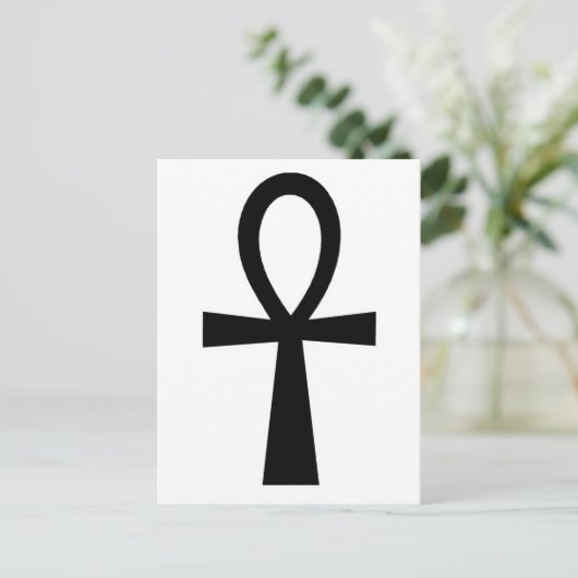 Ankh Egyptian Hieroglyphic Symbols Life Key Black Briefkaart (Staand voorkant)
