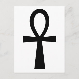 Ankh Egyptian Hieroglyphic Symbols Life Key Black Briefkaart