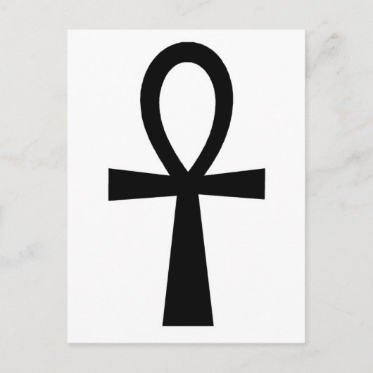 Ankh Egyptian Hieroglyphic Symbols Life Key Black Briefkaart (Voorkant)
