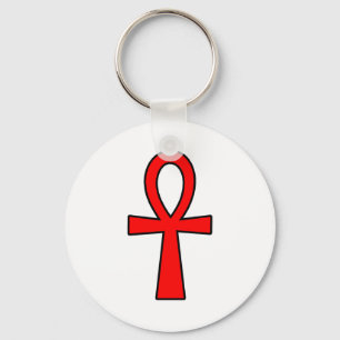 Ankh Egyptian Hieroglyphic Symbols Life Key Red Sleutelhanger