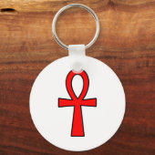 Ankh Egyptian Hieroglyphic Symbols Life Key Red Sleutelhanger (Voorkant)
