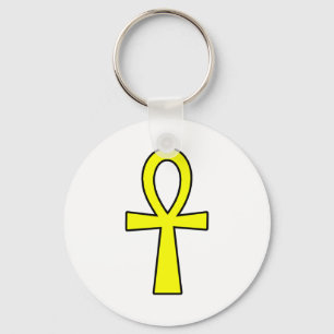 Ankh Egyptian Hieroglyphic Symbols Life Key Yellow Sleutelhanger