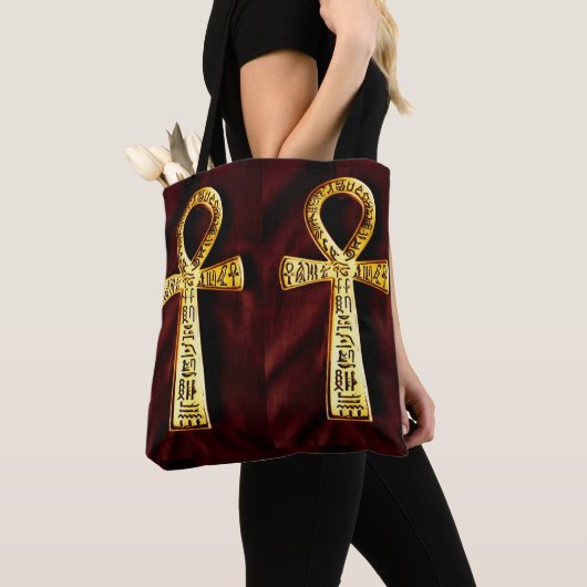 Ankh Egyptian Hieroglyphs Tote Bag (Dichtbij)