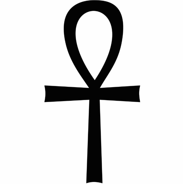 Ankh Egyptian Life Symbol Staand Fotobeeldje (Voorkant)