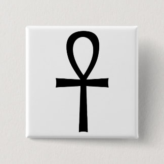 Ankh Egyptian Life Symbol Vierkante Button 5,1 Cm