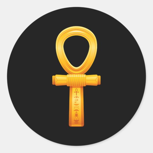 Ankh Egyptisch hiëroglief symbool Oud-Egyptisch Ronde Sticker (Voorkant)