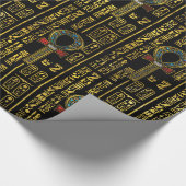 Ankh en Egyptisch hiërogliefatpatroon Cadeaupapier (Hoek)