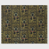 Ankh en Egyptisch hiërogliefatpatroon Cadeaupapier (Vlak)