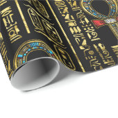 Ankh en Egyptisch hiërogliefatpatroon Cadeaupapier (Rol Hoek)