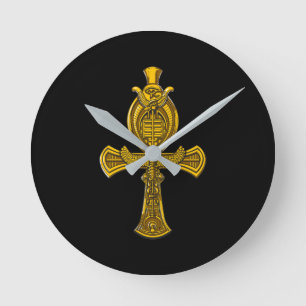 Ankh Eye of Horus Ancient Egyptian Sacred Symbol Ronde Klok