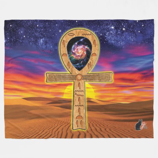 Ankh Fleece Blanket Deken (Voorkant (Horizontaal))
