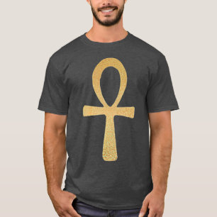 Ankh Gold Ankh Symbol w Egyptian Ankh Cross T-shirt