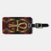 Ankh Gold Goddess aangepaste Initialen Bagagelabel (Voorkant horizontaal)