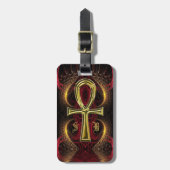 Ankh Gold Goddess aangepaste Initialen Bagagelabel (Voorkant verticaal)
