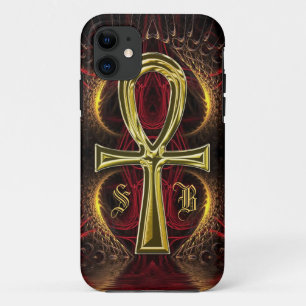 Ankh Gold Goddess Aangepaste naam Gold Ankh iPhone 11 Hoesje