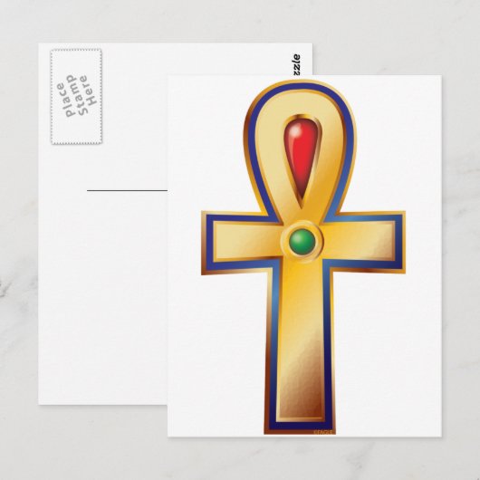 Ankh- het Oude Egyptische Symbool van het Leven Briefkaart (Voorkant / Achterkant)