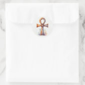 Ankh in gouden Waterverf Ronde Sticker (Tas)