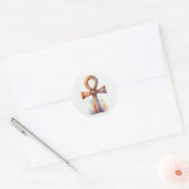 Ankh in gouden Waterverf Ronde Sticker (Envelop)