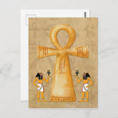 Ankh Key Of Life On Hieroglyph Briefkaart (Voorkant / Achterkant)