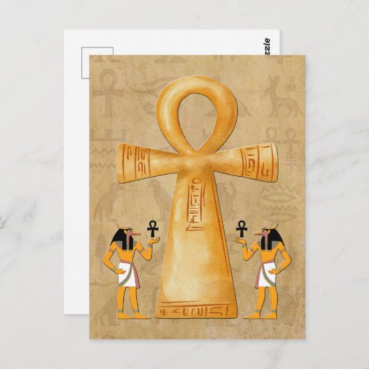 Ankh Key Of Life On Hieroglyph Briefkaart (Voorkant / Achterkant)