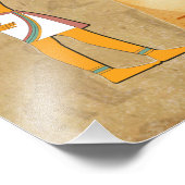 Ankh Key Of Life On Hieroglyph Foto Afdruk (Hoek)