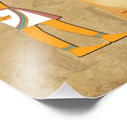 Ankh Key Of Life On Hieroglyph Foto Afdruk (Hoek)