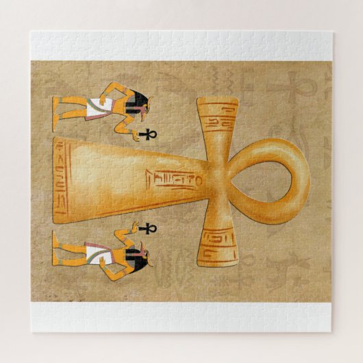 Ankh Key Of Life On Hieroglyph Jigsaw Puzzle Legpuzzel (Horizontaal)