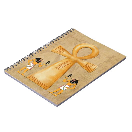 Ankh Key Of Life On Hieroglyph Notebook Notitieboek (Linkerzijde)