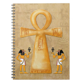 Ankh Key Of Life On Hieroglyph Notebook Notitieboek