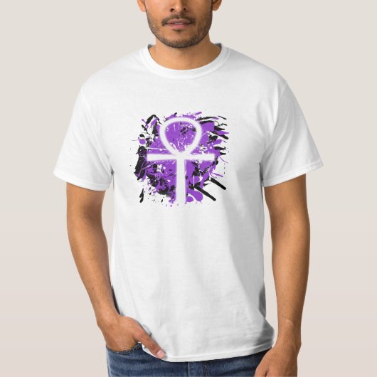 Ankh-kleurenplaat (Paars, Mannen) T-shirt (Voorkant)