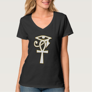 Ankh met oog op Ra Horus Hieroglyphs Egyptisch sys T-shirt