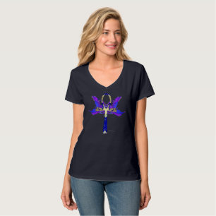 Ankh Phoenix dames V-hals nano T-shirt