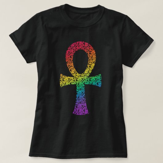 Ankh Rainbow Swirl Pattern T-Shirt (Design voorkant)
