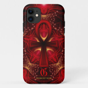 Ankh Rode Godin Monogram iPhone 5 Hoesje