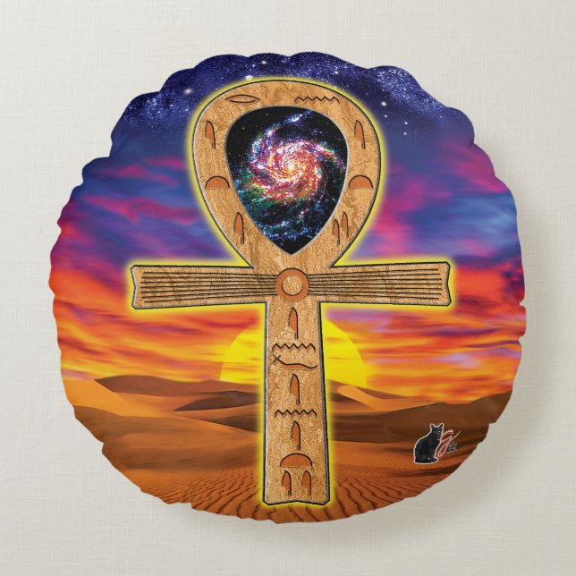 Ankh Ronde Kussen (Voorkant)