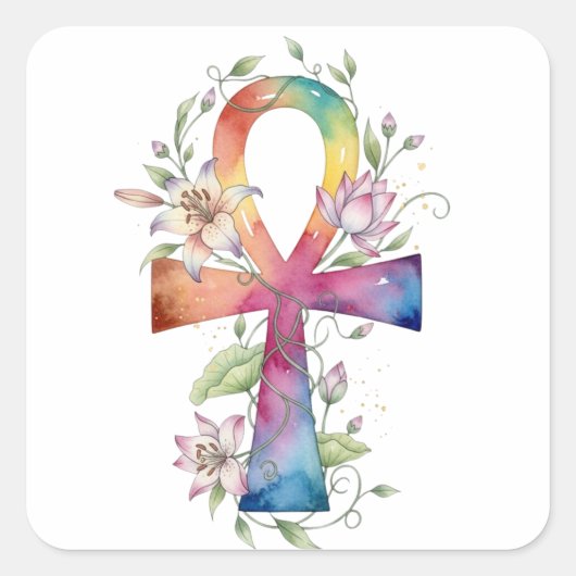 Ankh Sacred Premium Sticker Watercolor (Voorkant)