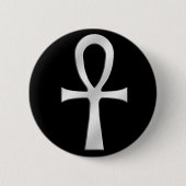 Ankh Silver Ronde Button 5,7 Cm (Voorkant)