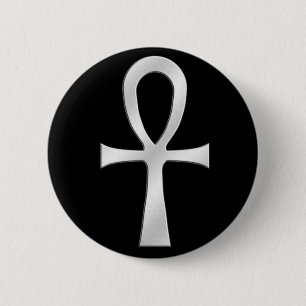 Ankh Silver Ronde Button 5,7 Cm