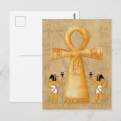 Ankh Sleutel Des Levens Op Hieroglyfen Briefkaart (Voorkant / Achterkant)