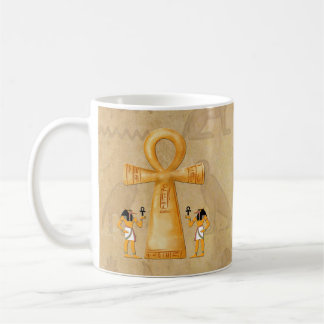 Ankh Sleutel Van Leven Op Hieroglyf Koffiemok