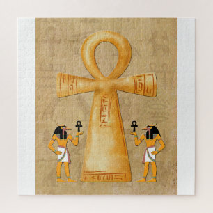 Ankh Sleutel Van Leven Op Hieroglyf Legpuzzel