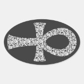 Ankh Swirl Pattern Ovale Sticker (Voorkant)