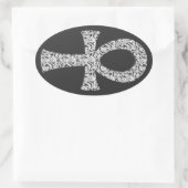 Ankh Swirl Pattern Ovale Sticker (Tas)