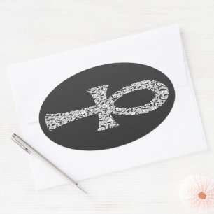 Ankh Swirl Pattern Ovale Sticker