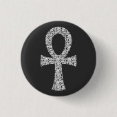 Ankh Swirl Pattern Ronde Button 3,2 Cm (Voorkant)