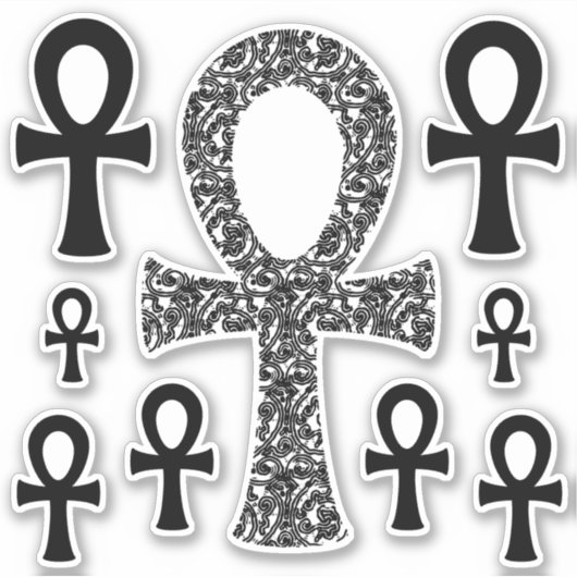 Ankh Swirl Pattern Sticker (Voorkant)